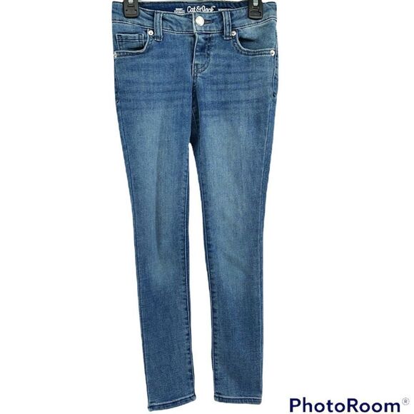 Cat & Jack Girl’s Ultimate Stretch Faded Medium Wash Skinny Denim Jeans Size 8 - Picture 1 of 13